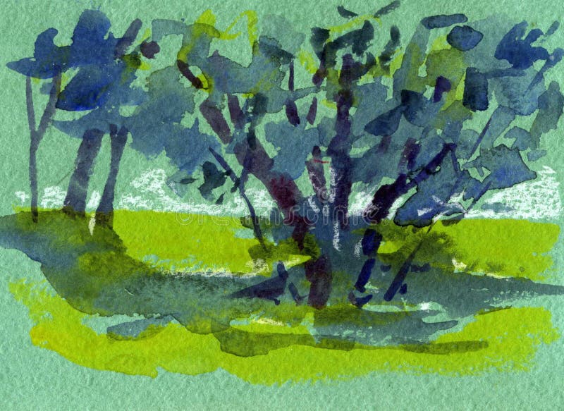 Pintura original del paisaje de la acuarela colorida de hogar con el sol por la tarde y la monta?a en estaci?n de primavera de la ilustración del vector Pintura original del paisaje de la acuarela colorida de hogar con el sol por la tarde y la monta?a en estaci?n de primavera de la ilustración del vector