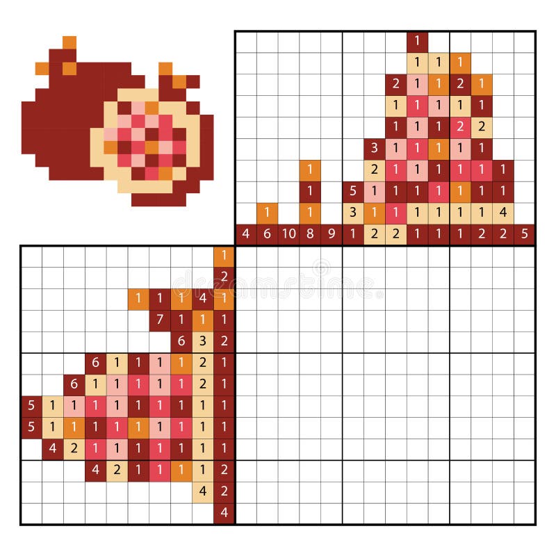 Puzzle de pintar por números (nonogram), jogo educacional para crianças,  sereia