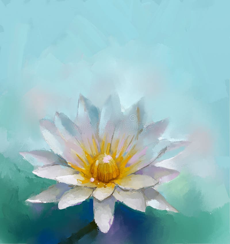 Pintura a óleo de Lotus ilustração royalty free Pintura a óleo de Lotus ilustração royalty free