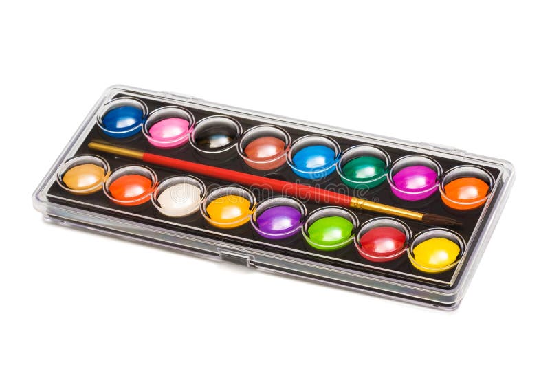 Tintas de aguarela fotografia de stock