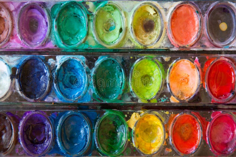 Tintas de aguarela imagens de stock