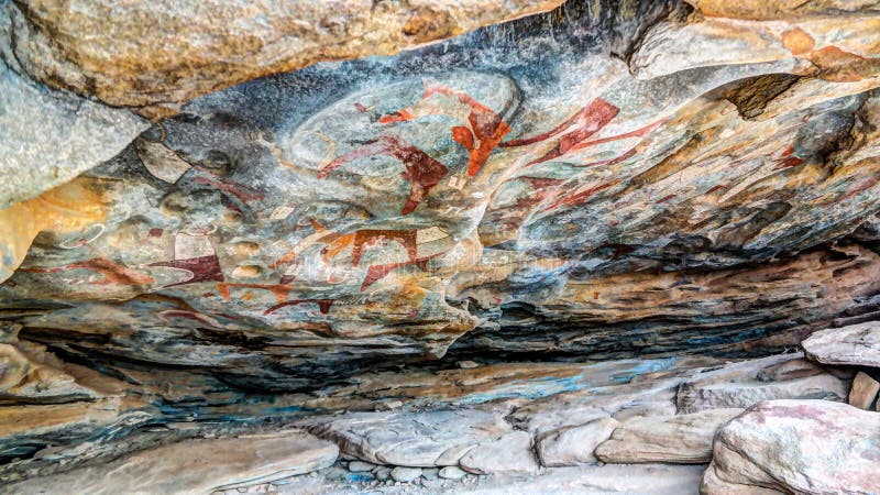 Pinturas de caverna e petroglyphs Laas Geel perto de Hargeisa Somália