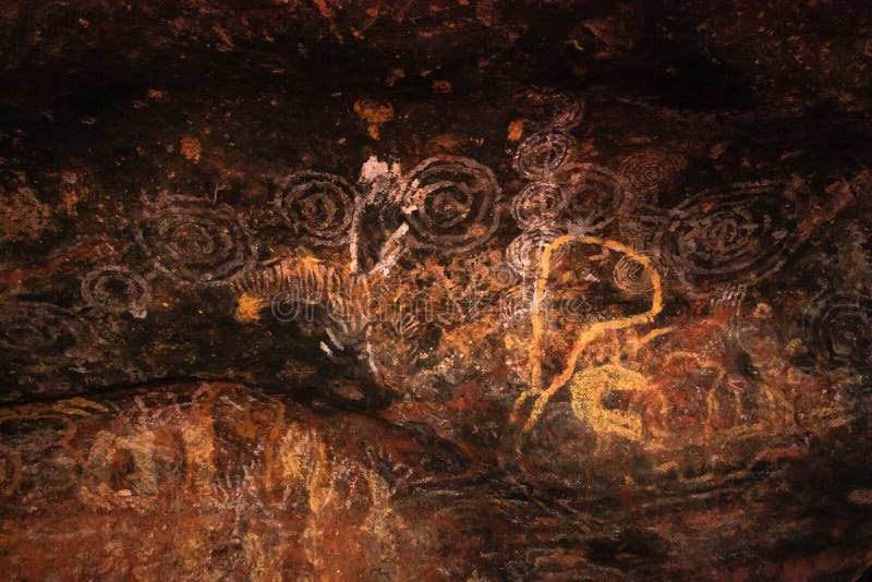 Aboriginal cave paintings on Uluru. Aboriginal cave paintings on Uluru