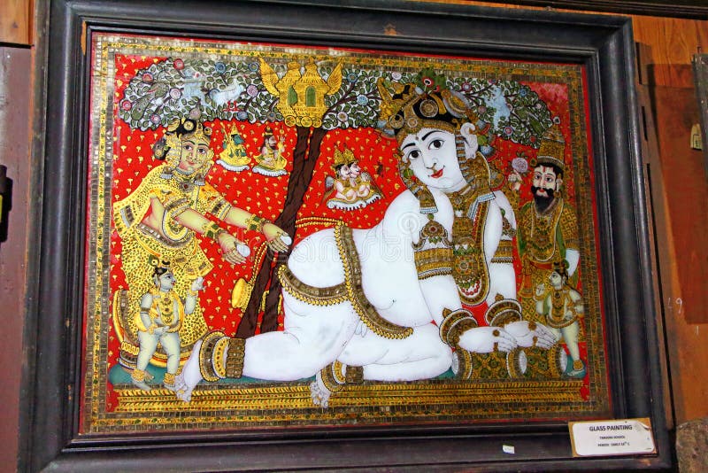 Pinturas de vidro indianas antigas Museu do folclore