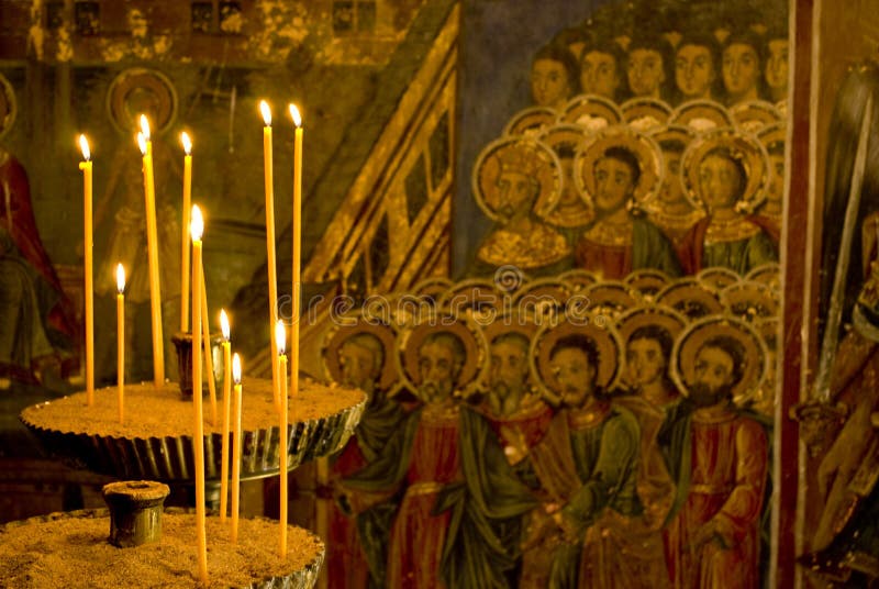 Pinturas del icono en interior del monasterio