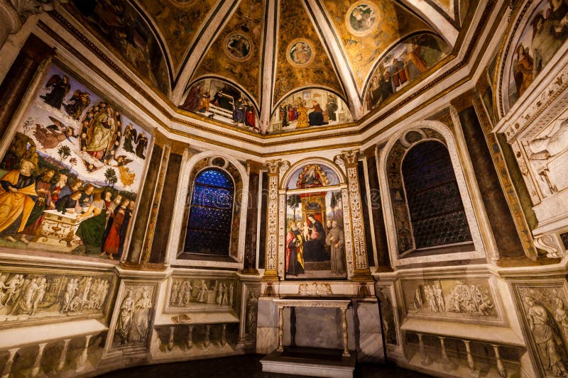 Pinturicchio. Madonna and Child Enthroned with Saints. Santa Maria del Popolo. Rome, Italy