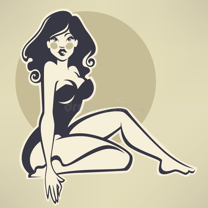 Pinup beauty royalty free illustration Pinup beauty royalty free illustration