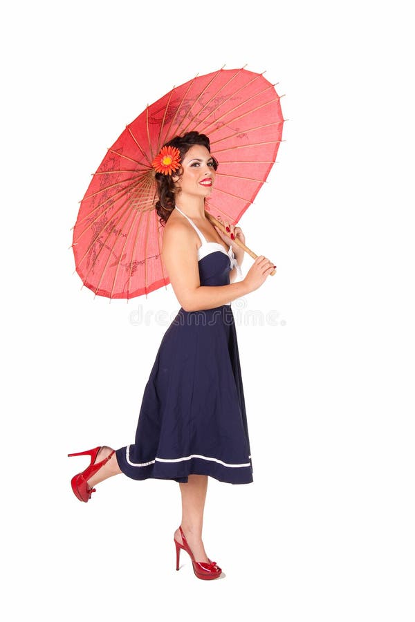 Pinup with umbrella