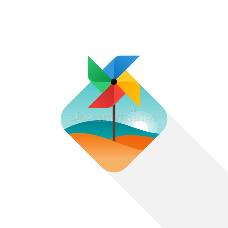 Pinwheel icon flat design isolated on white background stock illustration