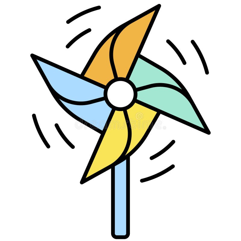 Pinwheel icon, Summer vacation related vector stock illustration