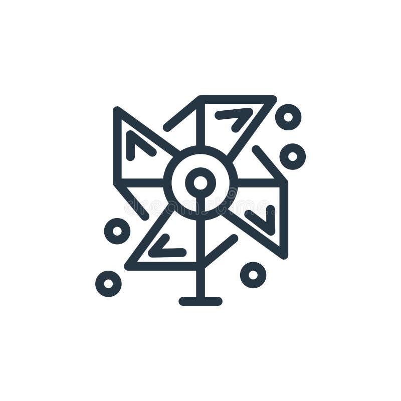 Pinwheel icon vector from agriculture and farming concept. Thin line illustration of pinwheel editable stroke. pinwheel linear stock illustration