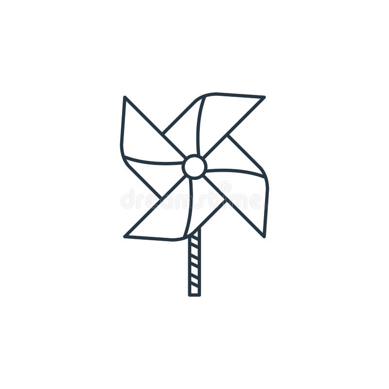 Pinwheel icon vector from carnival concept. Thin line illustration of pinwheel editable stroke. pinwheel linear sign for use on stock illustration