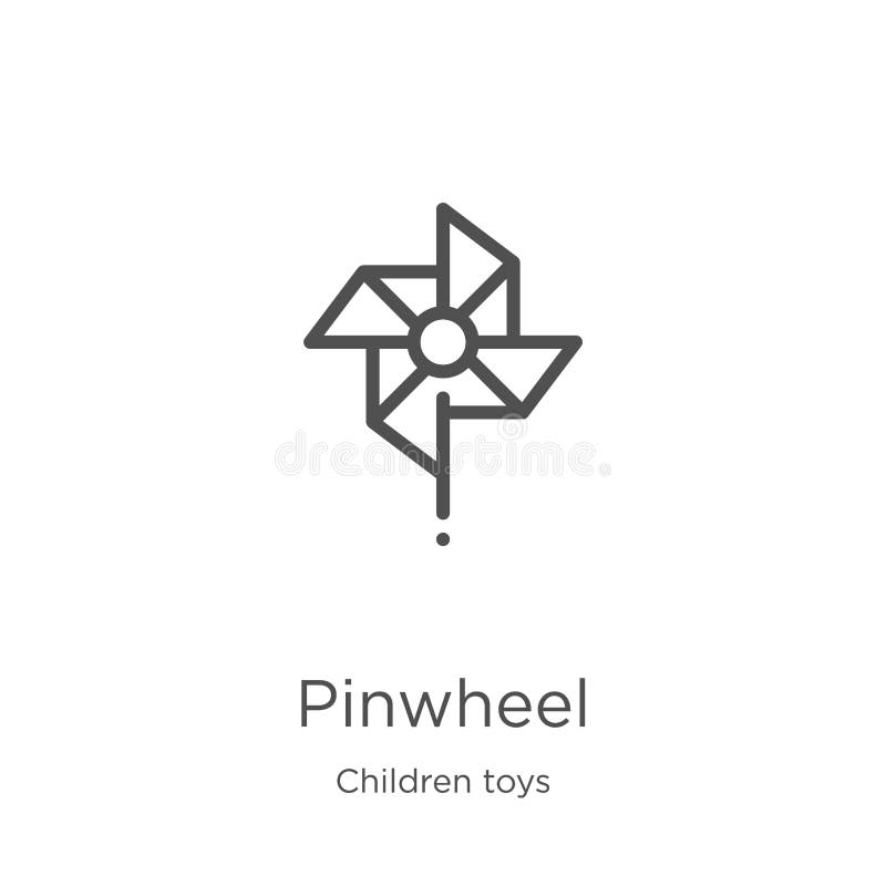 Pinwheel icon vector from children toys collection. Thin line pinwheel outline icon vector illustration. Outline, thin line stock illustration