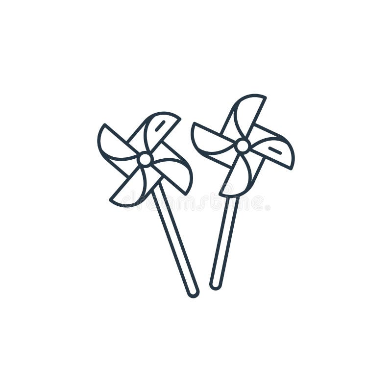 Pinwheel icon vector from kids concept. Thin line illustration of pinwheel editable stroke. pinwheel linear sign for use on web royalty free illustration
