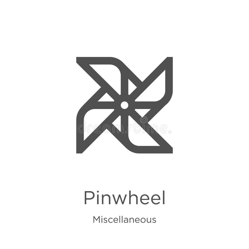 Pinwheel icon vector from miscellaneous collection. Thin line pinwheel outline icon vector illustration. Outline, thin line royalty free illustration