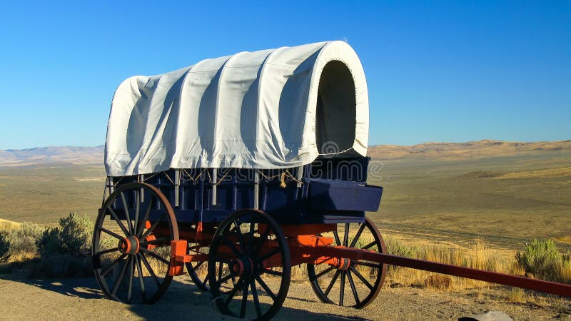 Pioneer Covered Wagon Along The Oregon Trail