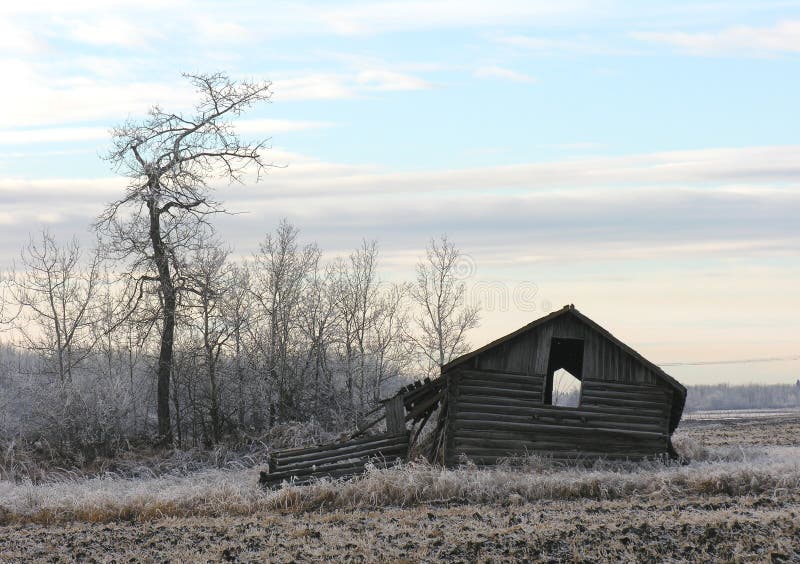 Pioneer Home And Barn - New Brunswick, Canada Stock Image - Image of
