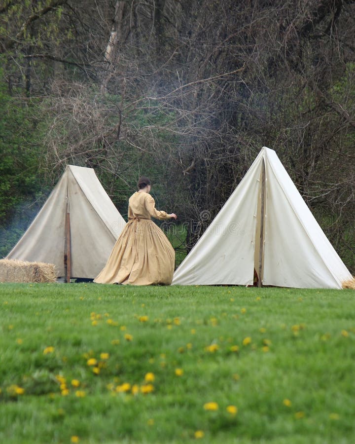 Pioneer woman reenactment of civil war era. Pioneer woman reenactment of civil war era