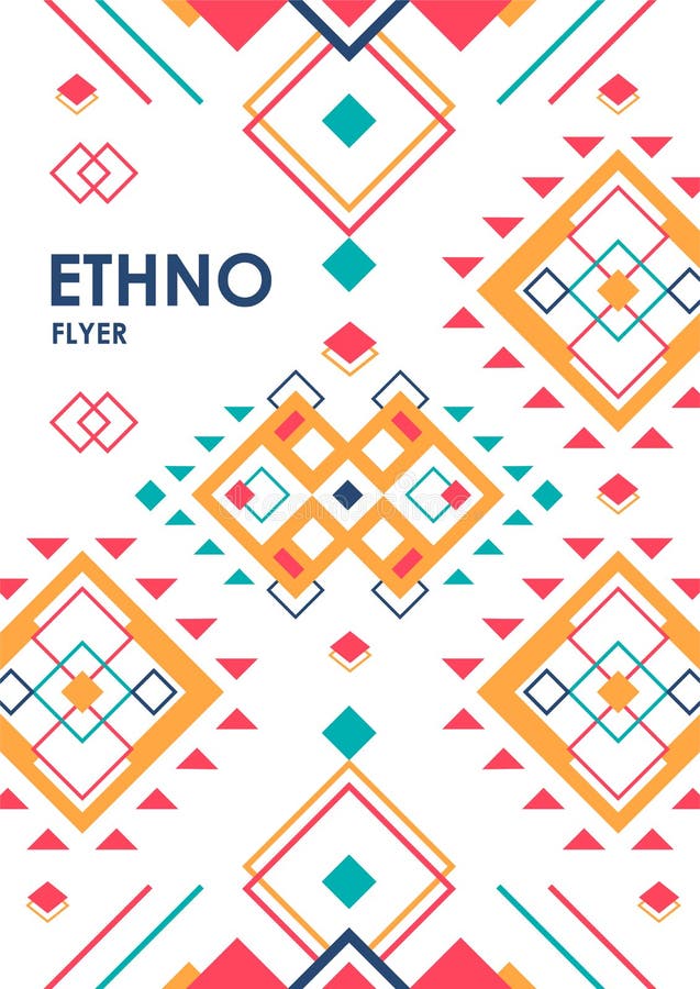 Pionowo tło z geometrycznym etnicznym ornamentem ethno abstrakcjonistyczny plakatowy szablon z miejscem dla teksta ilustracji Pionowo tło z geometrycznym etnicznym ornamentem ethno abstrakcjonistyczny plakatowy szablon z miejscem dla teksta ilustracji