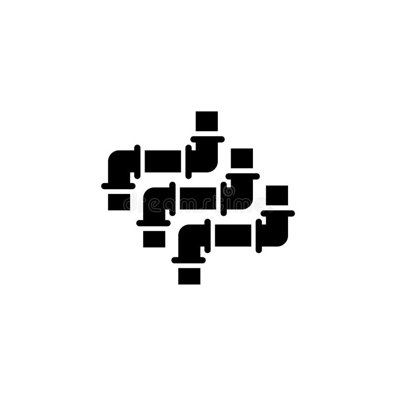 Pipe Fittings Icon Isolated on White Background Stock Vector