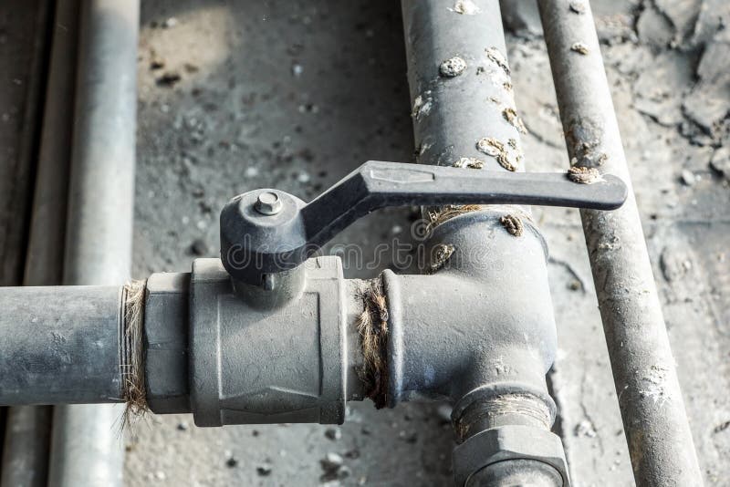 Pipe off the water supply, both old rust corrosion royalty free stock photo