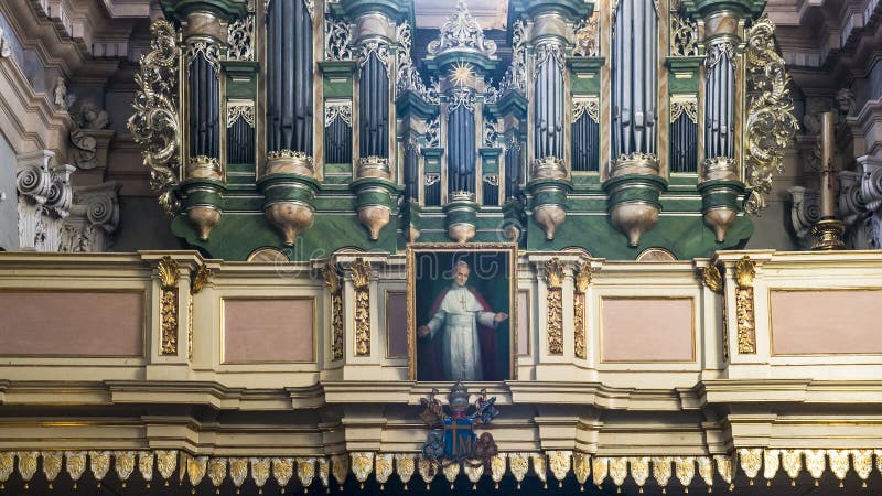 Pipe organ in church