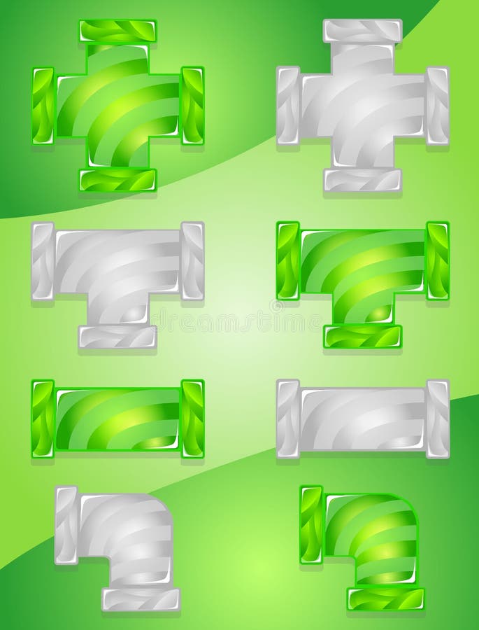 Pipe plumber Color Green and Gray candy icon set. royalty free illustration Pipe plumber Color Green and Gray candy icon set. royalty free illustration