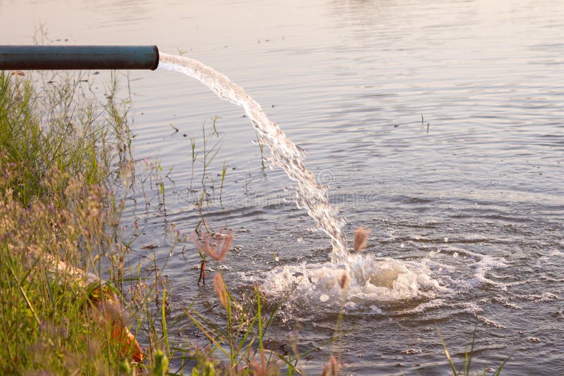 Water is falling from pipe stock image. Image of industrial 14057507