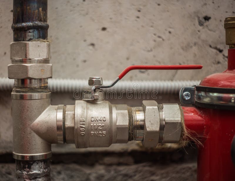 Pipe and taps, plumbing stock photo. Image of connection 86084206