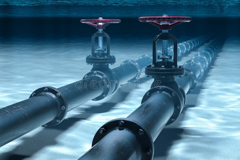 Underwater pipeline. stock illustration. Illustration of piping 31410324