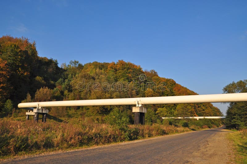 Pipeline transition through road.