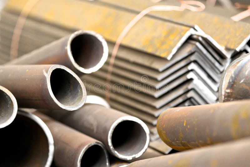 Pipes and angles stock photo. Image of metallic, metal 71875746