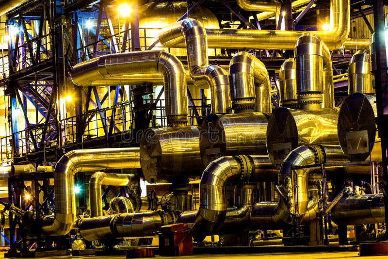 Pipes and Buildings of Big Factory Stock Image Image of industrial