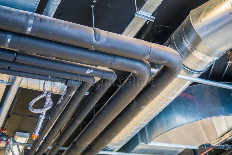 Pipes of HVAC system & x28;heating ventilation and air conditioning& x29; stock images Pipes of HVAC system & x28;heating ventilation and air conditioning& x29; stock images