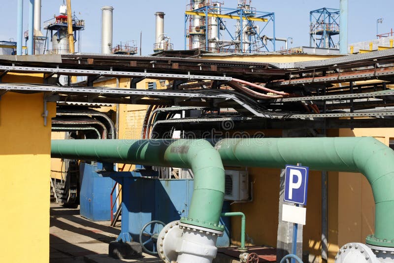 Oil refinery pipes stock image. Image of emission, diesel 10134809
