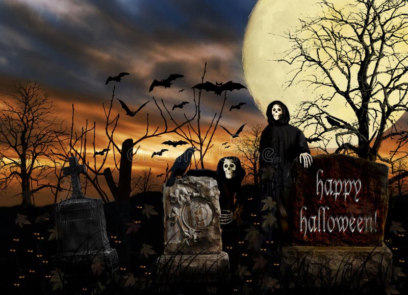 Pipistrelli del cimitero dei fantasmi di Halloween