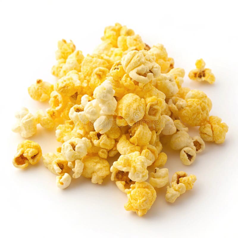 Pipocas amarelas isoladas em fundo transparente ilustração stock