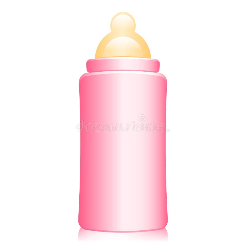 Garrafa de bebé cor-de-rosa ilustração stock