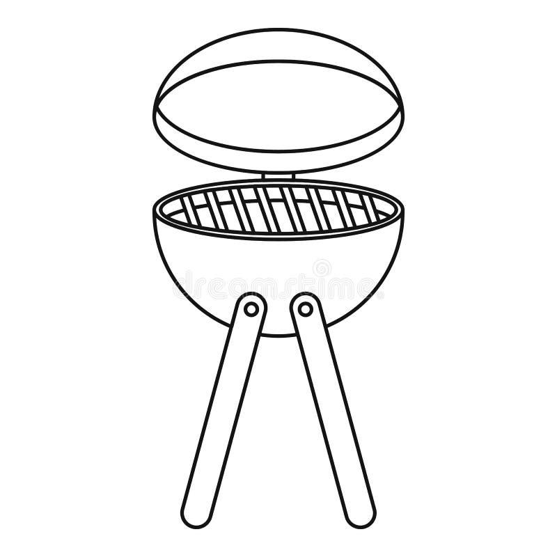 Piquenique que cozinha o ícone do dispositivo do assado, estilo do esboço ilustração do vetor Piquenique que cozinha o ícone do dispositivo do assado, estilo do esboço ilustração do vetor