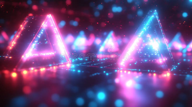 Piramide din sticlă neiluminată abstractă stock illustration