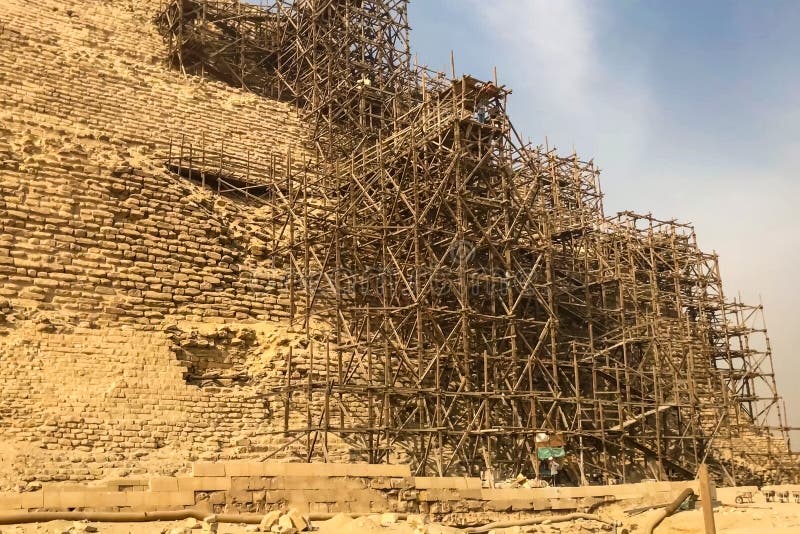 Piramides van Giza Grote Piramides van Egypte Zevende wonder van de wereld Oude megalieten royalty-vrije stock fotografie Piramides van Giza Grote Piramides van Egypte Zevende wonder van de wereld Oude megalieten royalty-vrije stock fotografie