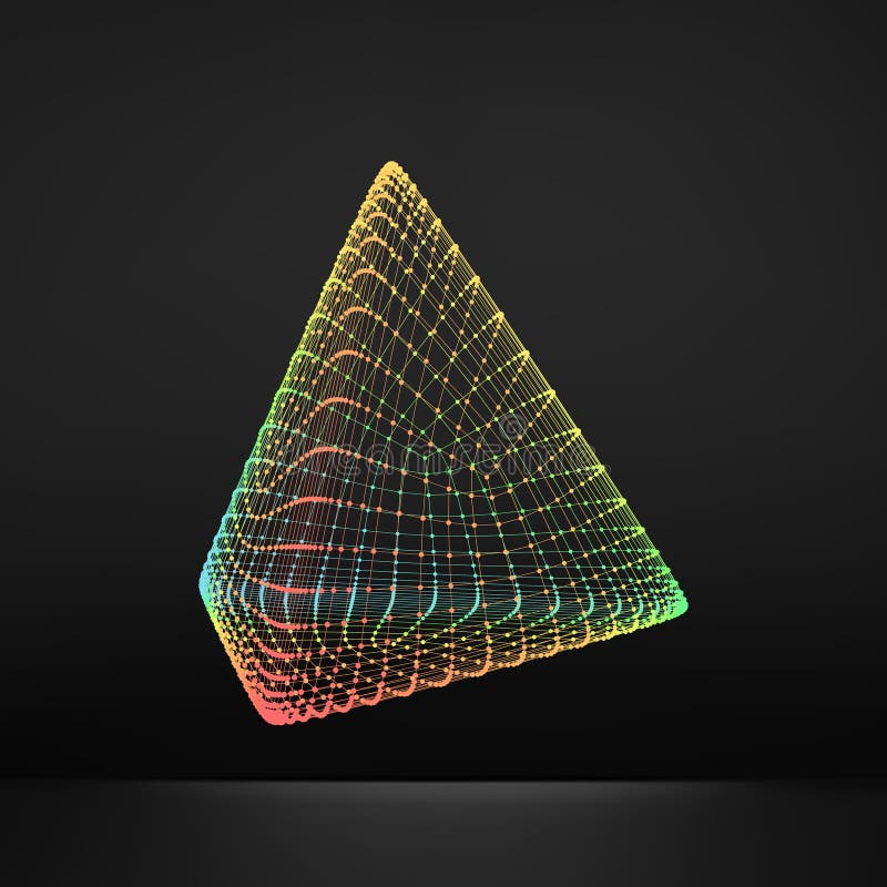 Piramidă. tetraedron regulat. solid platonic. structură de conexiune convexă obișnuită din poliedron 3d. element geometric al late royalty free illustration