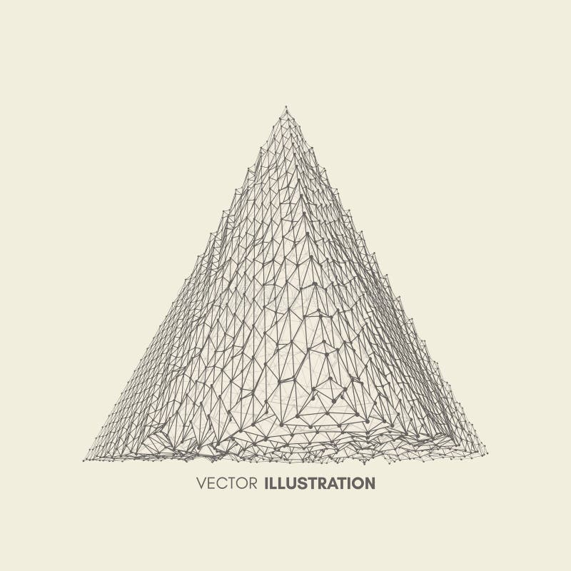 Piramidă. tetraedron regulat. structură de conectare 3d solidă platonică. element geometric cu latură pentru proiectare. stock illustration