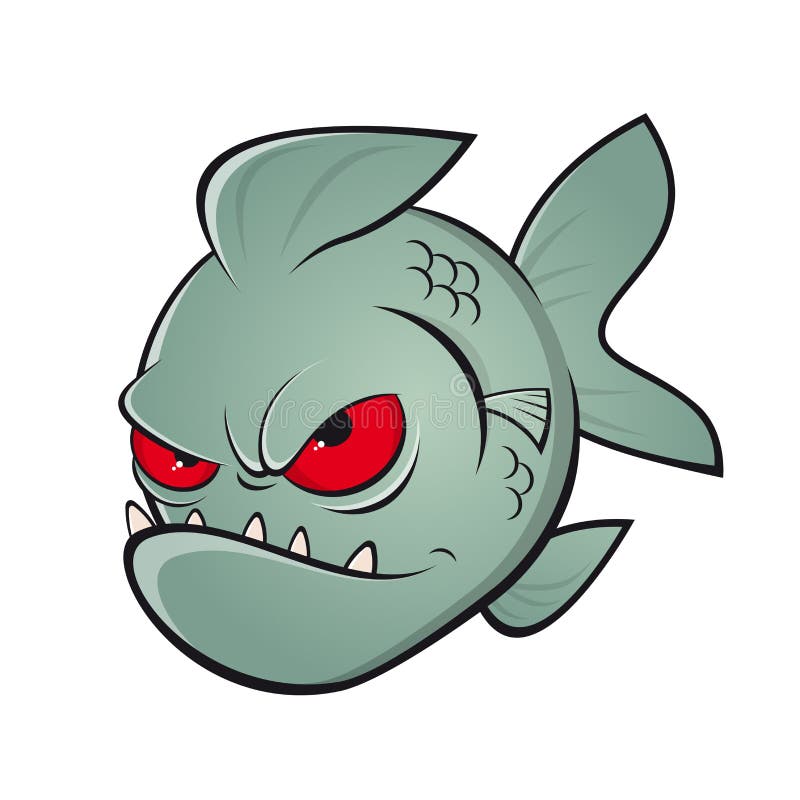 Piranha irritada dos desenhos animados ilustração do vetor Piranha irritada dos desenhos animados ilustração do vetor