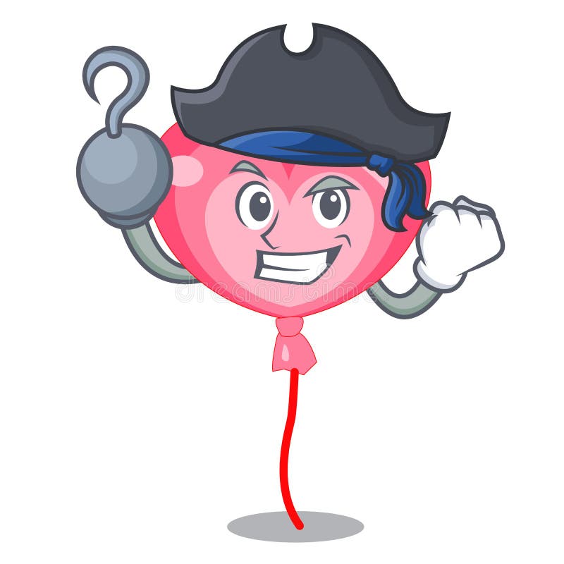 Pirata ballon charakteru kierowa kreskówka. Pirata ballon charakteru kreskówki wektoru kierowa ilustracja