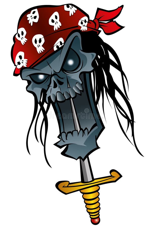 Pirata delle zombie del fumetto illustrazione di stock Pirata delle zombie del fumetto illustrazione di stock
