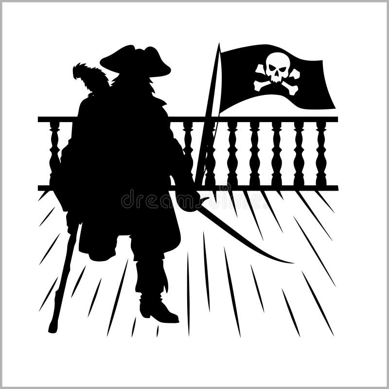 Pirata feliz con un loro en el hombro Imagen Vector de stock - Alamy