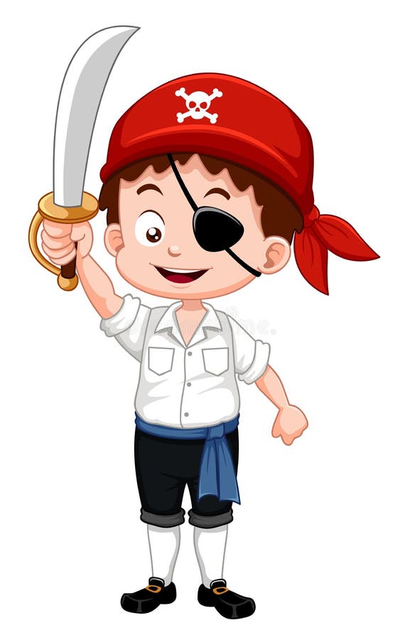 Pirate boy holding sword