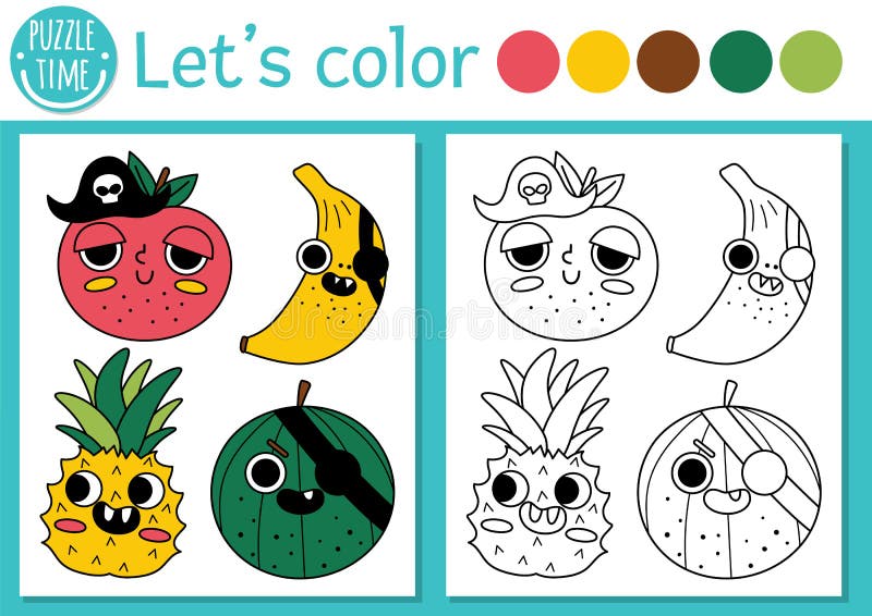 Fruits Coloring Clipart Vector, Colorful Fruit Pixelized Video