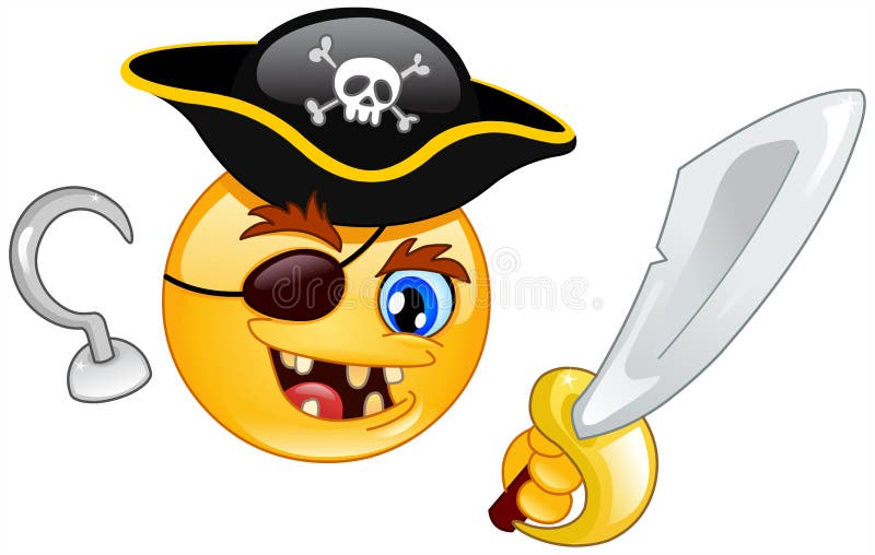 Pirate emoticon stock vector. Illustration of hook, isolated 14279599